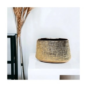 Juego de Jarrones de Latón para Mesa, Hechos a Mano, Decorativos, Diseño Artístico para Interiores del Hogar, Colección de Jarrones Metálicos para Regalo de Inauguración de Casa, para Decoración del Hogar - Product Image 4