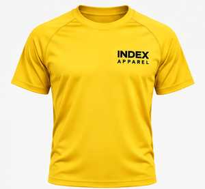 Index Apparel <b>Men's</b> Yellow Short Sleeve T-Shirt Regular Fit O-Neck Printed Quick Dry Casual Wear - Product Image 1