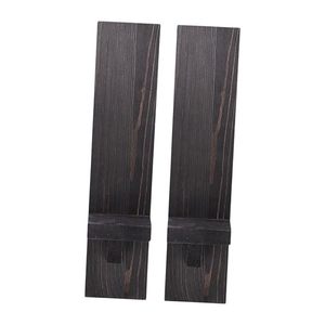 Modern Wooden Pillar <b>Candle</b> Holder Stand <b>Black</b> Decorative Tabletop <b>Lantern</b> Farmhouse Home Decor - Product Image 4