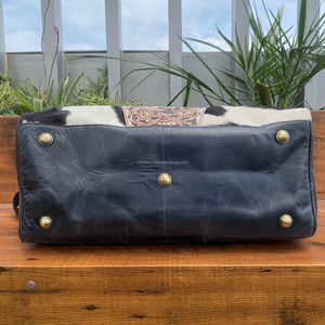 Bagages week-end sac de voyage usiné à la main en cuir de vachette véritable 2025 sac de sport avec damier personnaliser mode unisexe fermeture éclair - Product Image 5