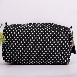 Bolsa de Cosméticos de Algodón con Borlas, Diseño Floral Personalizado, Estética, con Cierre de Cremallera, Portátil, Reutilizable, Grande, Unisex, para Maquillaje - Product Image 3