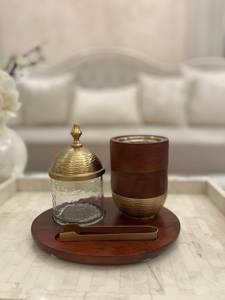 Brûleur d'encens en bois de santal brut fait main, forme pyramide avec tiroir, diffuseur aromatique en bois naturel pour la décoration intérieure, utilisation toute saison - Product Image 2