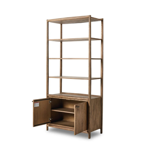 Mueble de Salón Moderno de Madera Maciza con 4 Estantes y Puertas de Almacenamiento, Diseño Minimalista, Muebles para el Hogar - Product Image 4