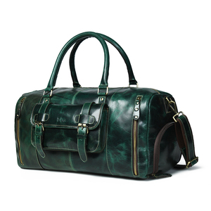 Bolsa de Viaje de Cuero Genuino de Gran Capacidad con Cierre para Viajes al Aire Libre - Product Image 6