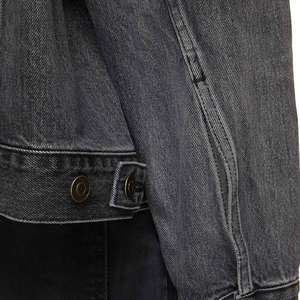 Sudadera con capucha de mezclilla estilo streetwear personalizada, chaqueta con cremallera oversize lavada, ropa exterior retro desgastada a la moda - Product Image 6