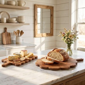 Planche à découper en bois massif - Ustensile de cuisine durable et écologique avec des graines naturelles pour trancher les légumes et les fruits - Product Image 2