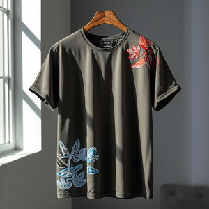 T-shirt pour homme à manches courtes et col rond, décontracté et tendance, 100% coton avec personnalisation OEM ODM - Product Image 2