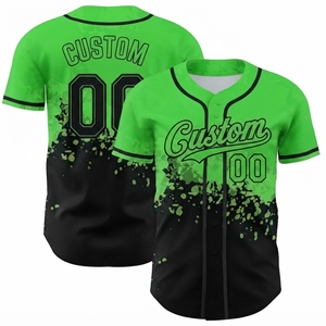 Camiseta de Béisbol Personalizada con Estampado Rojo y Negro, Manga Corta para Hombre, Uniforme Deportivo de Poliéster que Absorbe la Humedad - Product Image 2