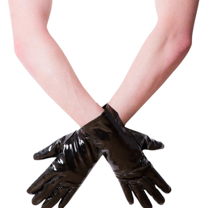 Guantes Negros de PU hasta la Muñeca, Estilo Sencillo, Sin Forro, para Uso Casual en Invierno - Product Image 3