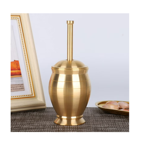 Mortier et pilon en laiton de qualité supérieure, motif martelé fleurs et feuilles, best-seller - Product Image 6