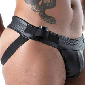 Calzoncillos Kinky con cremallera completa para hombre, de cuero negro, estilo fetish, ajustados, sexys, con cremallera frontal, de punto, transpirables y cómodos. - Product Image 5