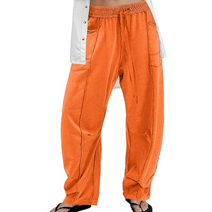 Women Modern Cargo Pants Wide Leg Sweatpants High Waist <b>Drawstring</b> Casual Loose Fit Streetwear - Product Image 5