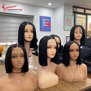 Peluca Bob de cabello virgen 100% sin procesar, liso natural, corto, con trama a máquina, súper doblemente estirado, del proveedor Thanh An - Product Image 1