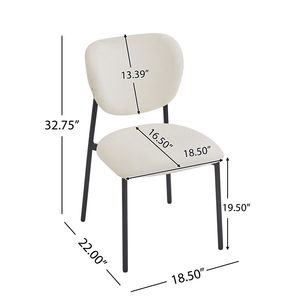 Chaises de salle à manger rembourrées beige avec pieds en métal, lot de 2 - Product Image 4
