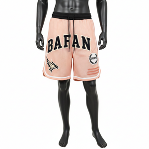 Men Premium Polyester Mesh <b>Shorts</b> GSM Breathable Sportswear Soft Peach Color Screen Print Custom Logo Workout Mesh men's <b>shorts</b> - Product Image 6