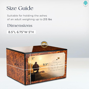 Solid Rosewood Cremation Urn <b>for</b> Human Remains Handcrafted Wooden Ashes Container <b>for</b> <b>Memorial</b> Use Premium Wooden Urn - Product Image 2