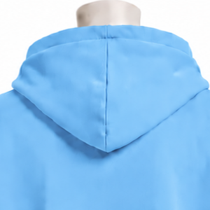 Sky Blue Double Layer <b>Hoodie</b> Vintage Oversized <b>Short</b> <b>Sleeve</b> Overlay Long <b>Sleeve</b> Pullover Casual Streetwear Loose Fit Hooded - Product Image 4