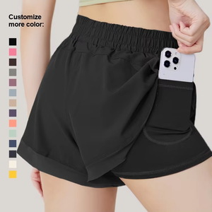 Pantalones Cortos Deportivos de Yoga de Dos Capas, Transpirables, de Secado Rápido, con Bolsillos, Ligeros, para Correr, Personalizados con Bordado - Product Image 5