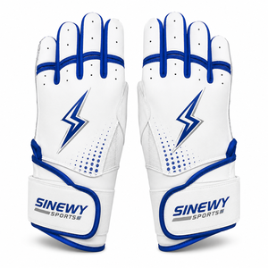 Gants de frappe de baseball en cuir pour adultes SINEWY SPORTS, doigts entièrement couverts, ambidextres, fermeture auto-agrippante, durables, légers, pour l'entraînement - Product Image 1