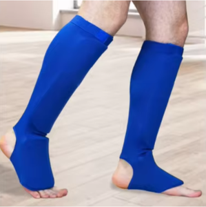 Protège-tibias en spandex légers et rembourrés avec protection du cou-de-pied pour adultes S M L Bleu Rouge Noir Utilisation toutes saisons - Product Image 3