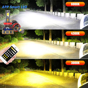 IKAS Usine Nouvelle Arrivée <span class=keywords><strong>Super</strong></span> Lumineux Salut/Bas Faisceau H4 APP LED 100W 3 Couleurs H1 H4 H11 H7 App Control Led Phares Ampoule pour Voiture - Product Image 2