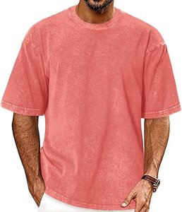 T-shirt surdimensionné délavé à l'acide pour homme, en coton premium, style streetwear décontracté, vente en gros - Product Image 3