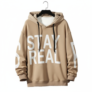 Mens Autumn Oversized Hooded Pullover Jacket Baseball Print Patchwork Loose Fit Eco-Friendly Streetwear Custom Design Fashion - Product Image 4