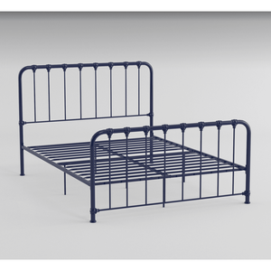 Letto singolo con piattaforma in metallo con finitura blu, letto in una scatola - Product Image 5