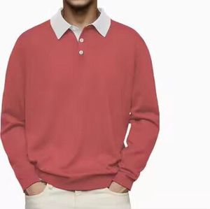 Polo à manches longues pour homme, respirant, doux, tissu tendance, léger, durable, 100% coton, best-seller. - Product Image 5