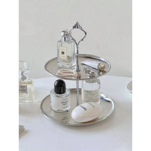 Premium Quality 2 Tier Cake <b>Stand</b> <b>Mirror</b> Polish Stainless Steel Fruits Cupcake Dessert Display <b>Stand</b> Round Trays For Event Decor - Product Image 4