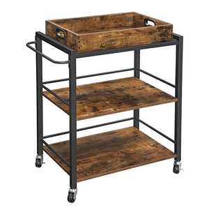 Heavy Duty 2 Tier Plastic Platform Utility Cart Industrial Warehouse Service <b>Trolley</b> with Silent Wheels Rolling <b>Tool</b> Cart - Product Image 4