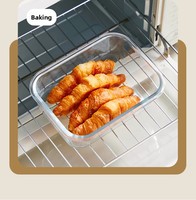 Plat de cuisson en verre borosilicate résistant à la chaleur, compatible four et micro-ondes, pour poisson, usage domestique, plat à poisson vapeur épaissi