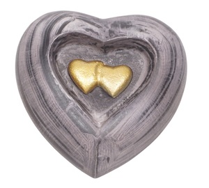 Heart Shape American Style Cremation Urn GREY ANTIQUE Color with Gold Hearts Customizable Designs for Adult - Product Image 2