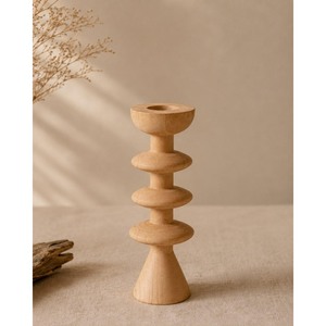 Portavelas de Madera Modernista, Forma Circular, Decoración para el Hogar, Material Duradero - Product Image 2