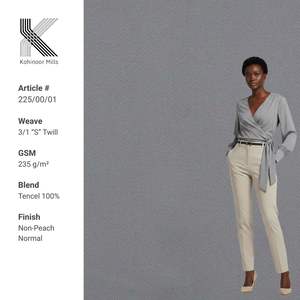 Tela de Sarga 3/1 100% Tencel Lyocell de 235 g/m², Teñida Reactivamente, Fabricante de Telas Sostenibles para Prendas de Vestir - Product Image 1