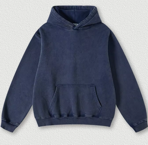 Sweat à capuche personnalisé délavé à l'acide, coupe oversize, style vintage, en coton épais, pull à capuche vierge, streetwear - Product Image 4