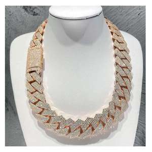 สร้อยคอแบบ Cuban Link สีโรสโกลด์สุดหรู ประดับเพชร VVS Moissanite เครื่องประดับฮิปฮอปสำหรับผู้ชายและผู้หญิง สไตล์ทันสมัย ได้รับการรับรองจาก IGI คุณภาพพรีเมียม - Product Image 2