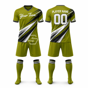 Tenue de football de qualité supérieure, kits de football OEM, sublimation personnalisée, séchage rapide, manches courtes, 100% polyester, vêtements d'entraînement - Product Image 4