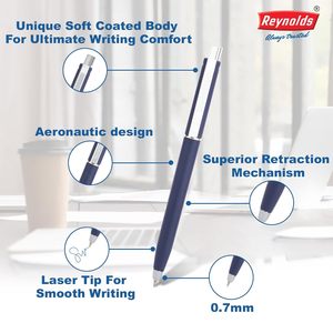 Custom Logo Promotional ABS Plastic Multi Body Color Reynolds Jotter Classic Aerosoft Retractable Ball Pens 0.7MM Blue/Black <b>Ink</b> - Product Image 5