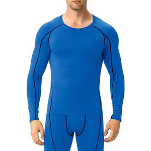 Men Gym Compression Under <b>Base</b> <b>Layer</b> Tops <b>Long</b> <b>Sleeve</b> Quick Dry Sports Athletic Workout Compression T-Shirts - Product Image 2