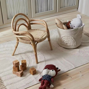 Chaises pour enfants en rotin naturel pour fêtes, mobilier enfant robuste, chaises de salle à manger, accessoires de photographie. - Product Image 1