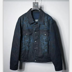 <b>Mens</b> Vintage <b>Trucker</b> <b>Jacket</b> Coated Custom Design Tan Brown XL Size Street Style Front Shank Buttons Made Denim Breathable - Product Image 1