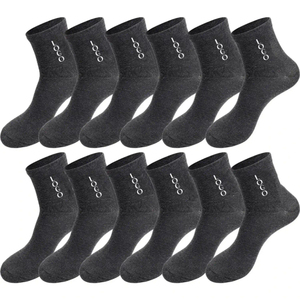 Chaussettes de sport personnalisées 202Six, 100 % coton, unies, antibactériennes, respirantes, avec revers, fabricant OEM ODM, marque privée - Product Image 5
