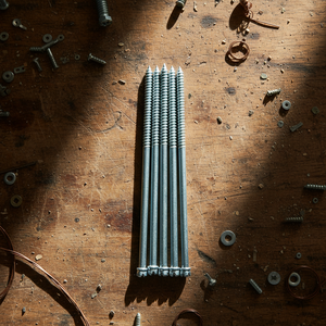 Tornillos para Madera de Doble Rosca Métrica y en Pulgadas, Cabeza Ranurada, Rosca Parcial, Clase 4.8 6.8, Acero al Carbono Zincado, Estándar DIN PDC - Product Image 1