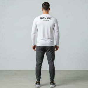 Camiseta de Manga Larga de Alta Calidad para Hombre, 100% Algodón, Lisa, Negra, Ropa de Moda, Transpirable, Cuello Redondo - Product Image 5