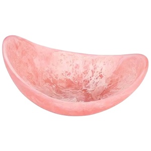 Meilleur vendeur Bol à fruits en résine à flux créatif Design artisanal Bol à fruits en spirale Écologique Fête Maison Articles de cuisine Décoration de table rose - Product Image 1