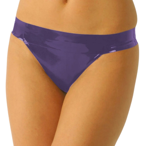 Braguitas de Tanga de Cuero Sintético Negro de Cintura Alta para Mujer, Sin Costuras, Estilo Sexy, Ropa Interior de Nailon Tejido - Product Image 6