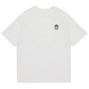 T-shirt pour homme en coton 100% brodé de qualité supérieure, 230g, couleur blanc pur, confortable, décontracté, streetwear, tee-shirt doux et respirant - Product Image 2