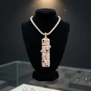 Joyería de Estilo Hip Hop Unisex para Uso Diario, Colgante de Diamante en Oro Rosa, Corte Brillante Redondo, Joyería de Diamante de Laboratorio - Product Image 1