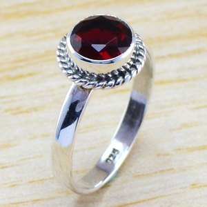 Custom Made 925 Sterling <b>Silver</b> <b>Garnet</b> Oval Faceted <b>Ring</b> OEM ODM Private Label Wholesale - Product Image 1